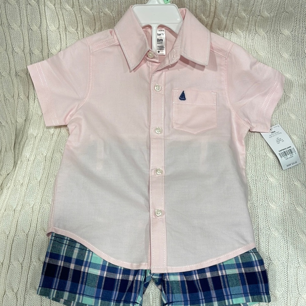NWT Carter’s boys size 18 months  two piece short set